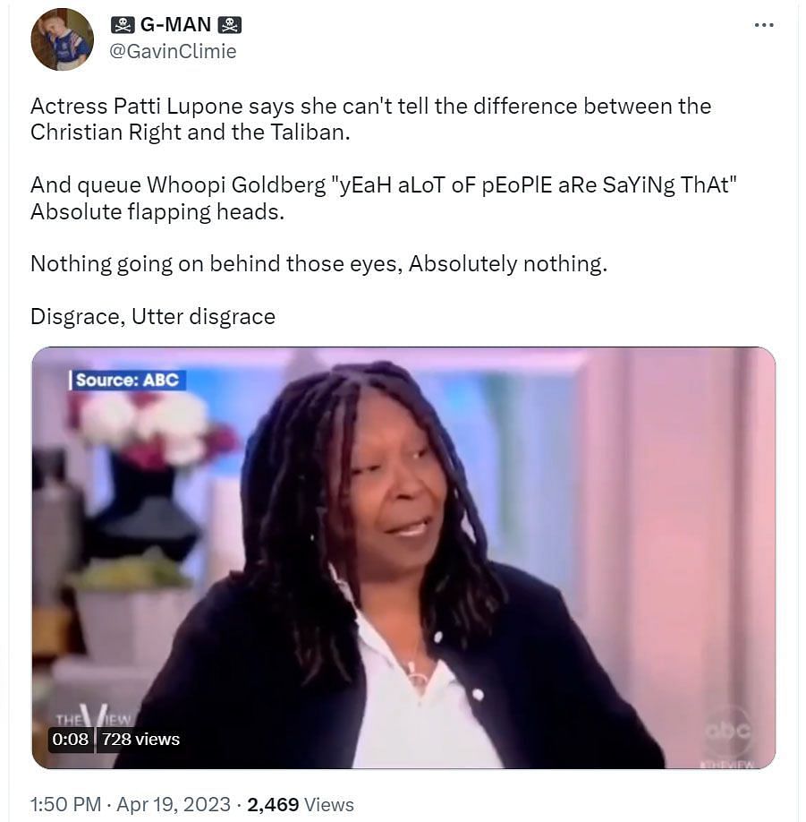 A comment calling out Patti (Image via Twitter/ @GAvinClime)